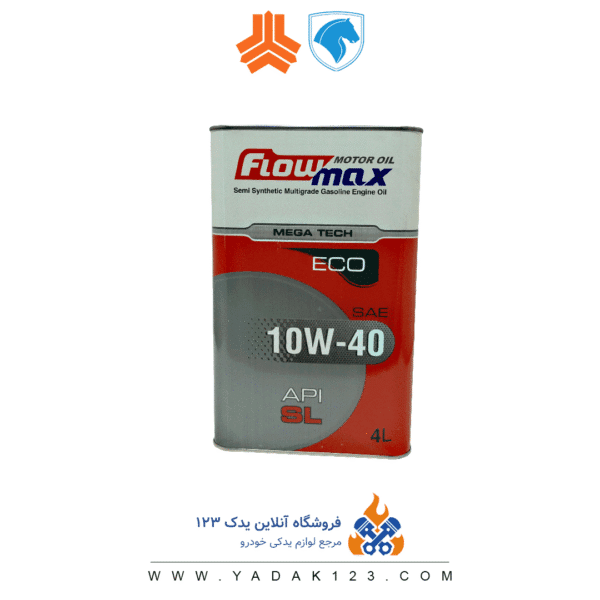 روغن موتور فلومکس 10W40 SL مدل اکو  چهارلیتری فلزی - Image 1