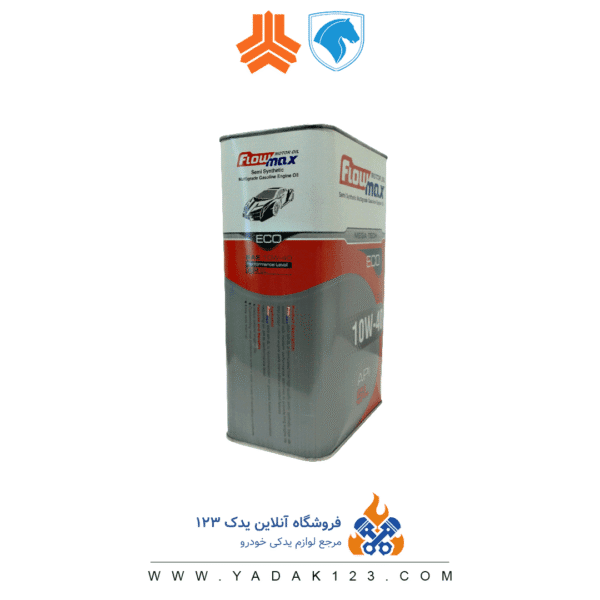 روغن موتور فلومکس 10W40 SL مدل اکو  چهارلیتری فلزی - Image 3